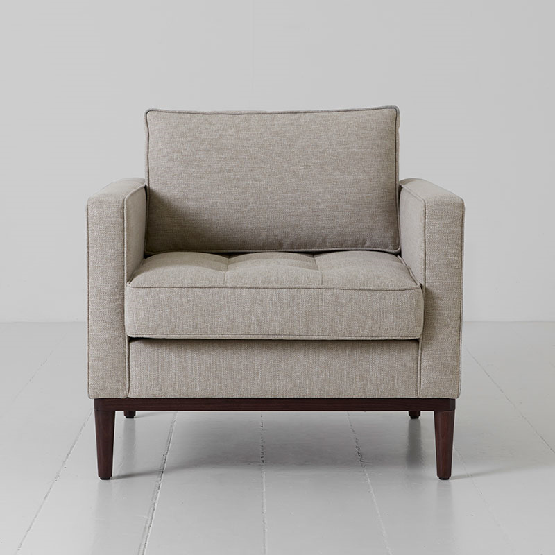 Model 02 Linen Armchair, Pumice-0