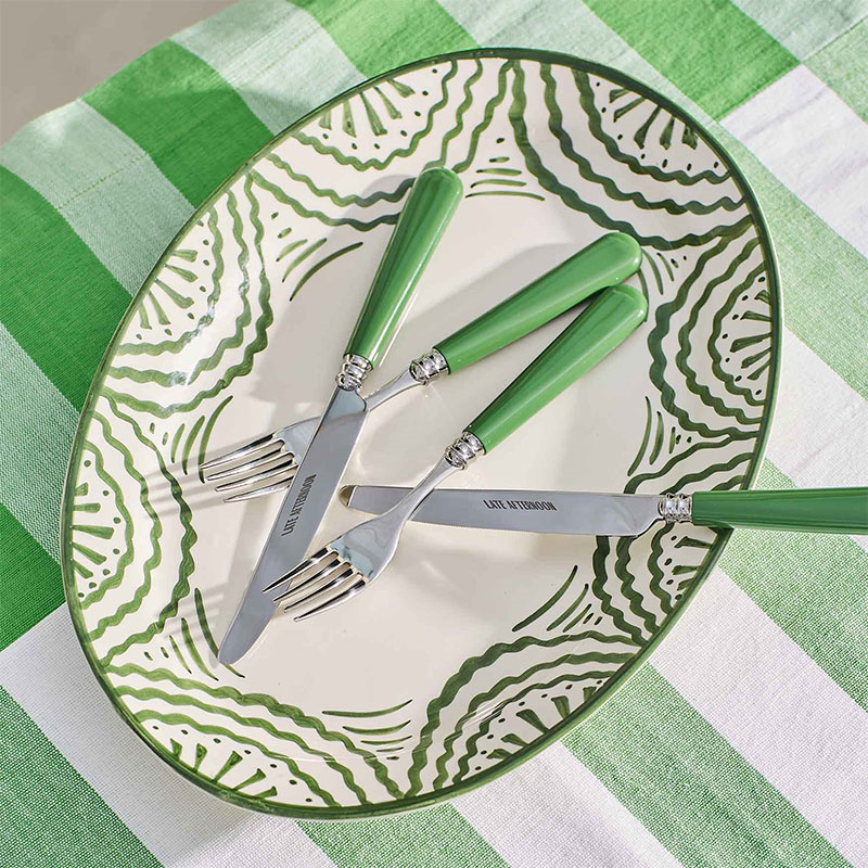 Knife and Fork Set, Green-0