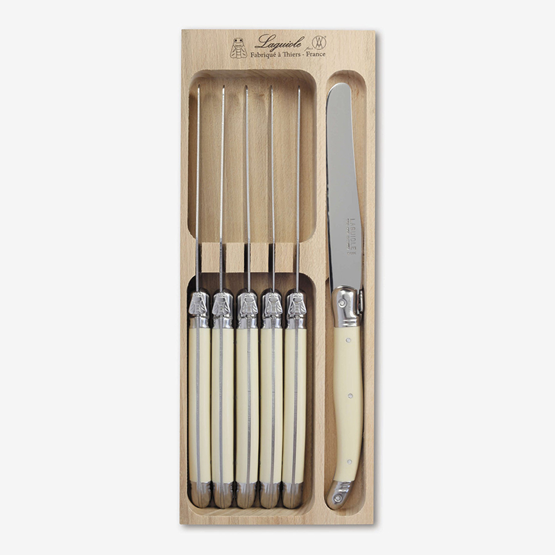 Set of 6 Knives in Tray, Ivory-0