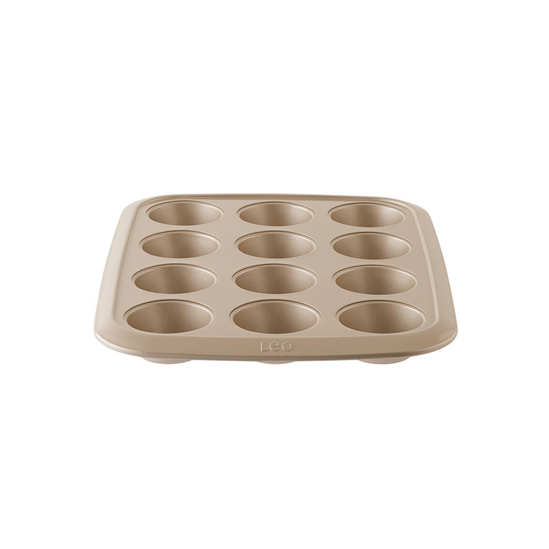 Leo Balance 12 Cup Cupcake Pan, Carbon Steel-0