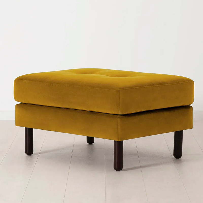 Model 04 Ottoman, Velvet Mustard-1