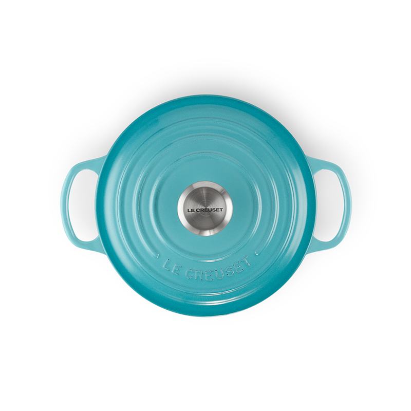 Signature Cast Iron Round casserole, 20cm - 2.4 litre, Teal-1