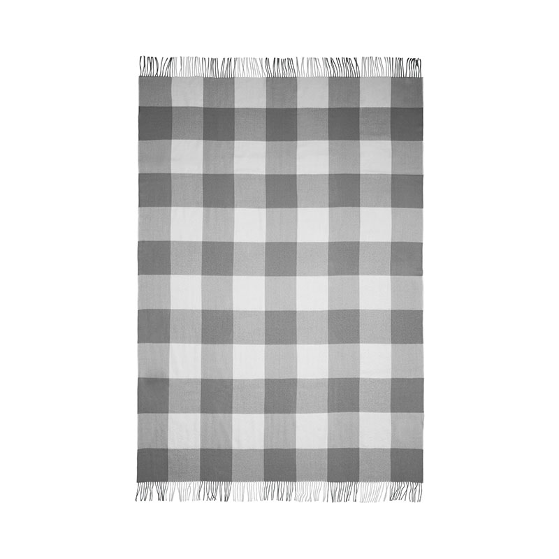 Whisper Plaid Throw, H200cm x W130cm, Flint Grey/Cream-1