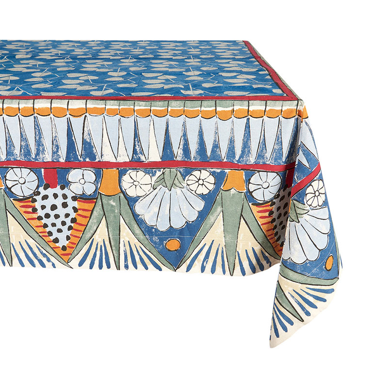 Faiza Tablecloth, 215 x 350cm, Blue/Green-1