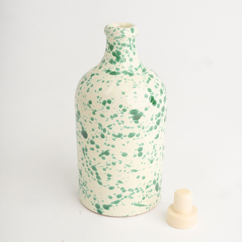 Splatter Ceramic Bottle, 750ml, Pistachio-1