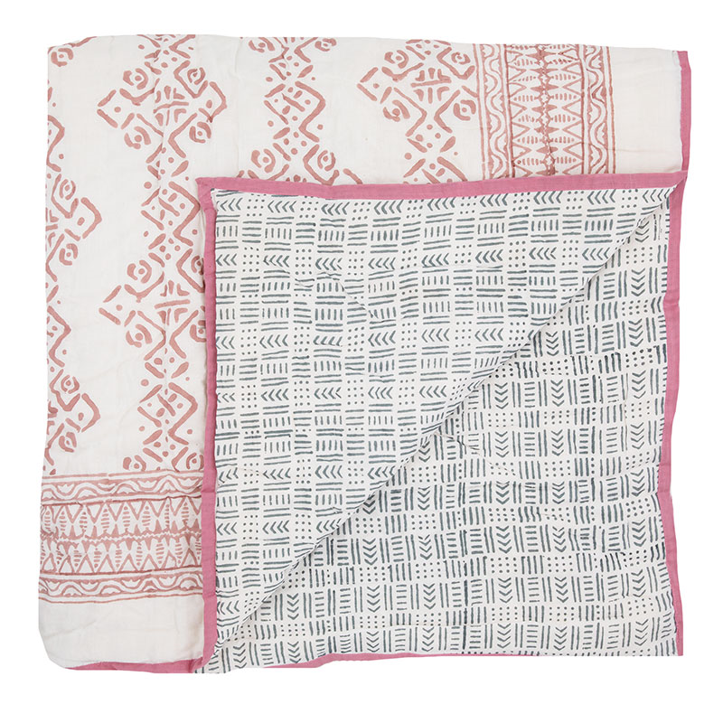 Mali Kahala Double Quilt, Pink Blue-0