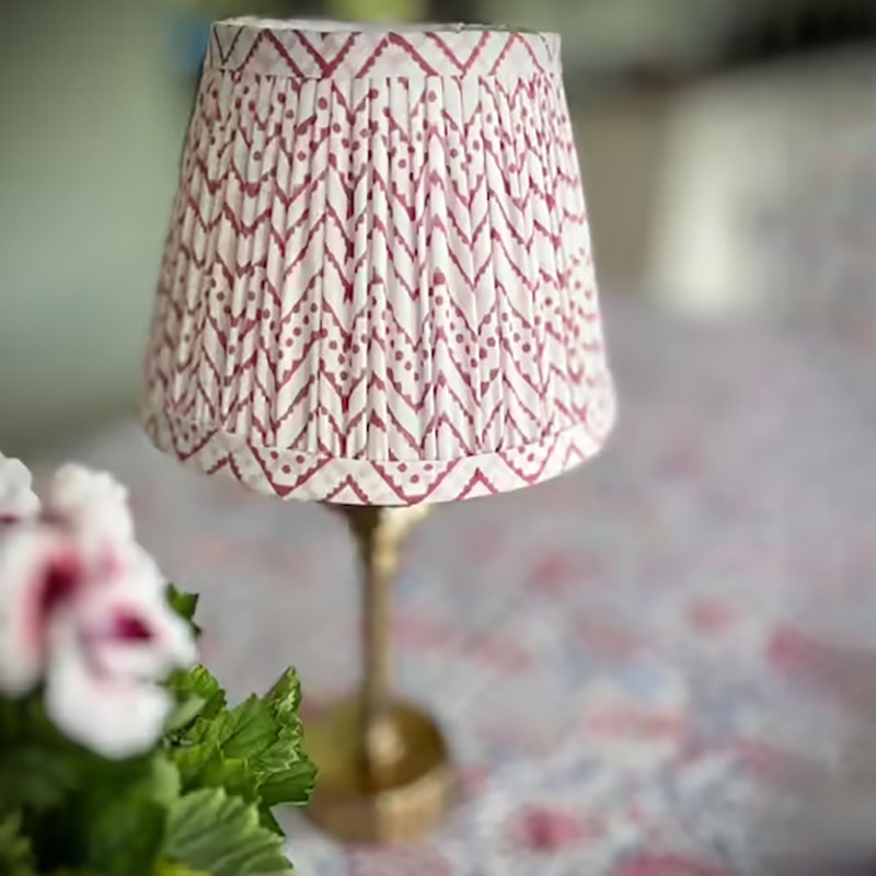 Zig Zag & Spots Lampshade, 10", Red-1