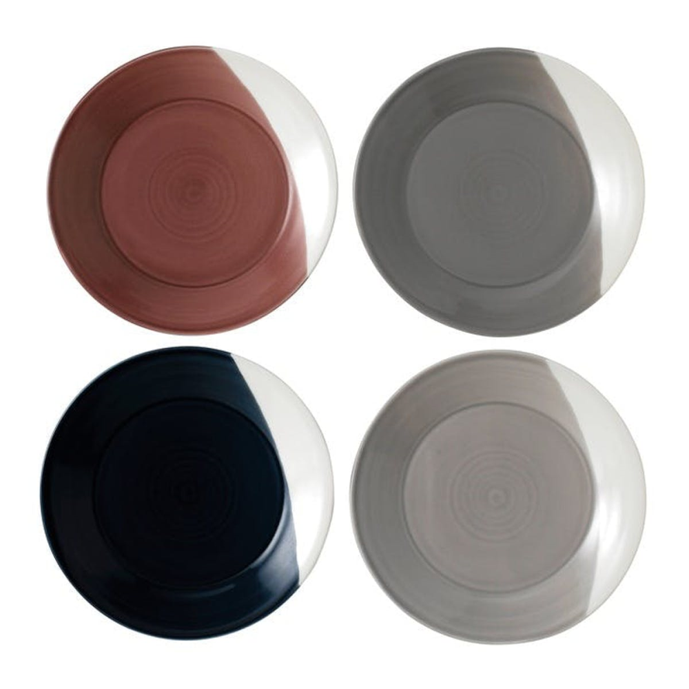 Bowls of Plenty Set of 4 plates, 23cm, brown/grey-1