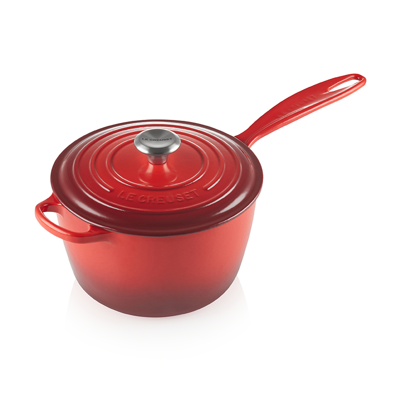 Signature Cast Iron Saucepan, 20cm, Cerise-3