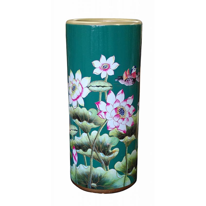 Mandarin Ducks Umbrella Stand, H45cm, Green-0