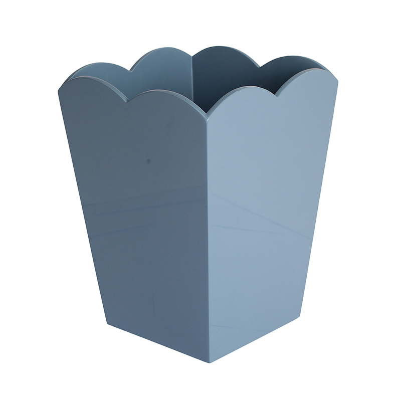 Lacquered Scallop Bin, H30cm, Blue-1