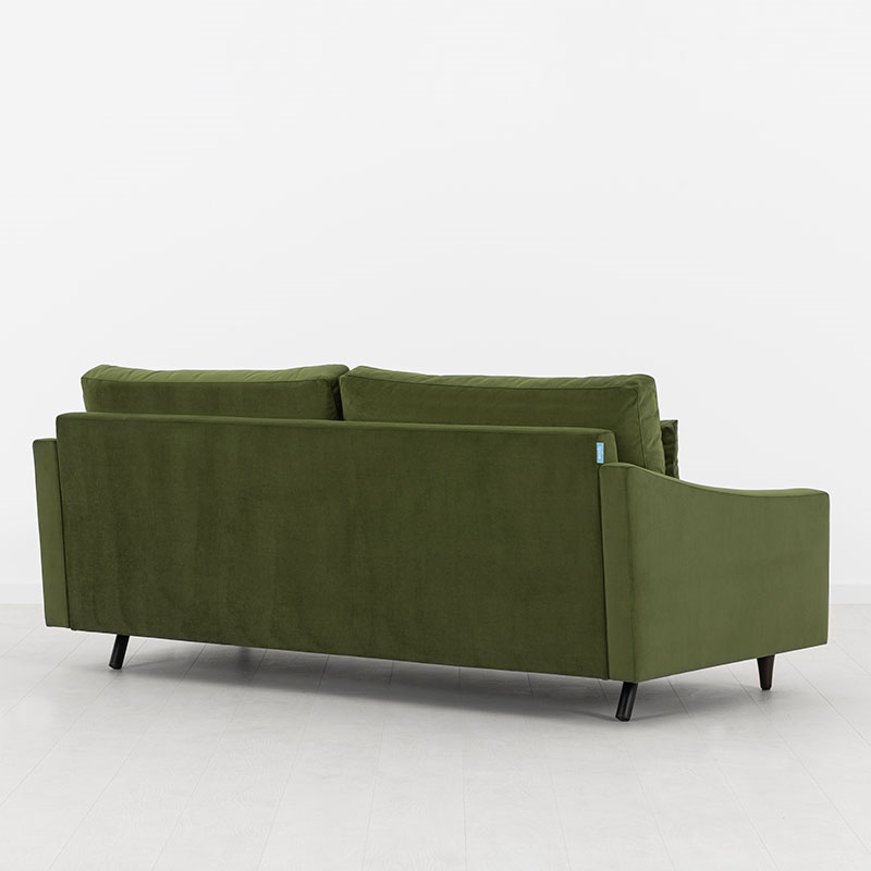 Model 07 Velvet 3 Seater Sofa, Vine-2