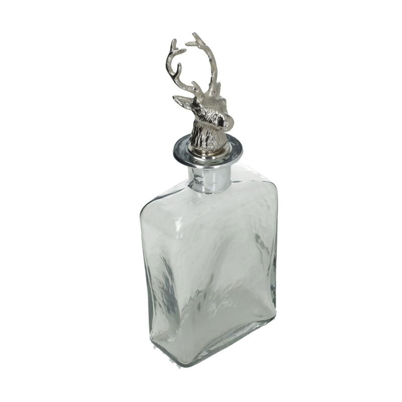 Stag Decanter with Stopper, L12 x W6 x H20cm, Nickel-1