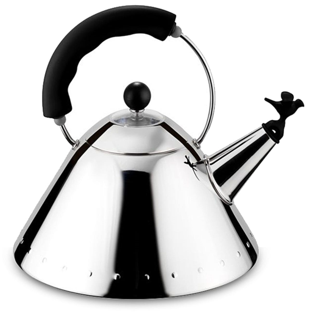 Michael Graves Kettle, Black Handle And Black Bird Whistle-0