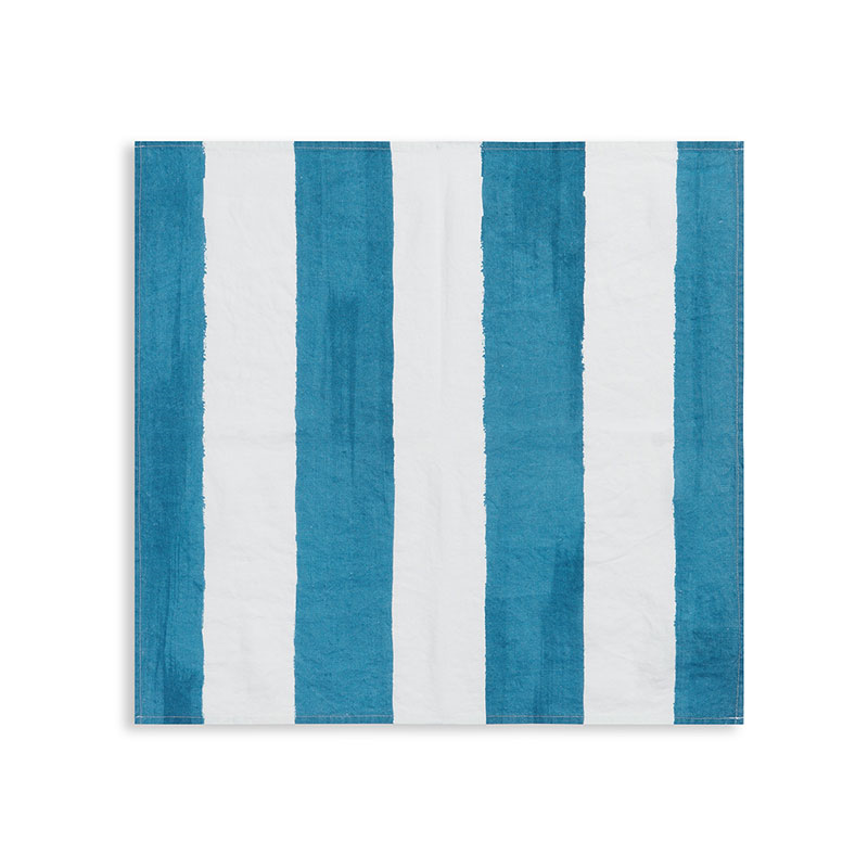 Stripe Linen Napkin, 50cm x 50cm, Sky Blue-0