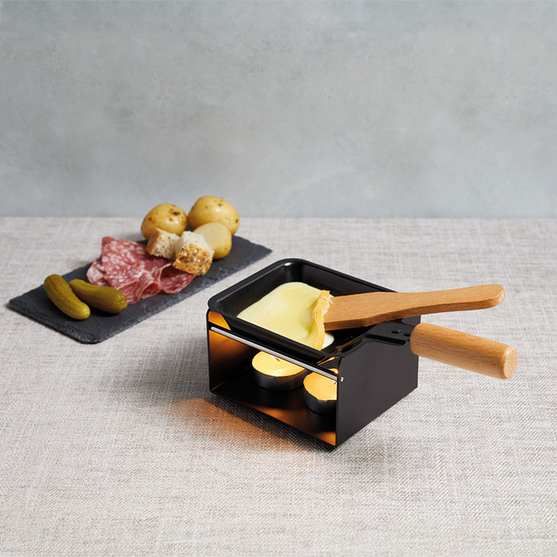 Individual serving raclette, 28 x 18 x 18cm, Black Wood-0