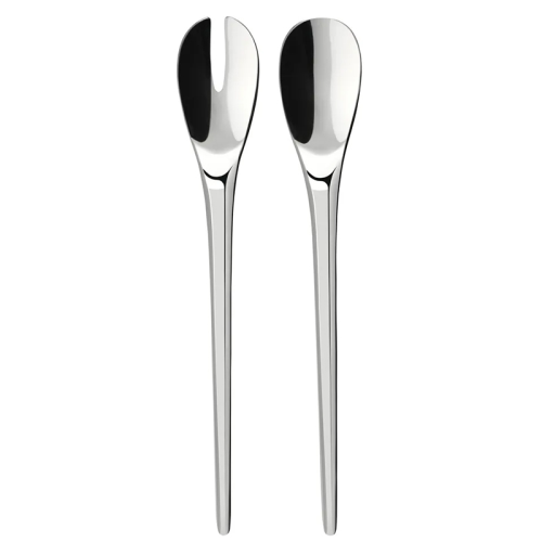 NewMoon Pair of Salad Servers, Stainless Steel-0