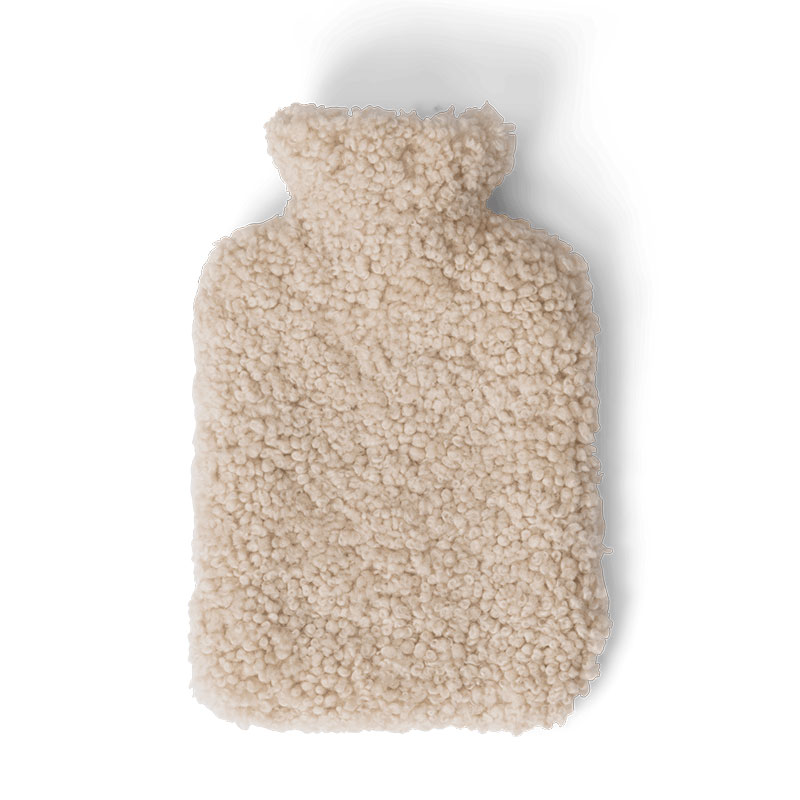 Tussock Sheepskin Hot Water Bottle, Pearl-1