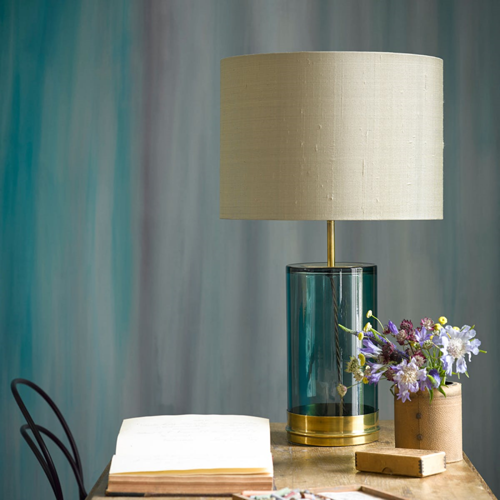 Wisteria Table lamp - base only, H39 x W15cm, Brass And Green Glass-2