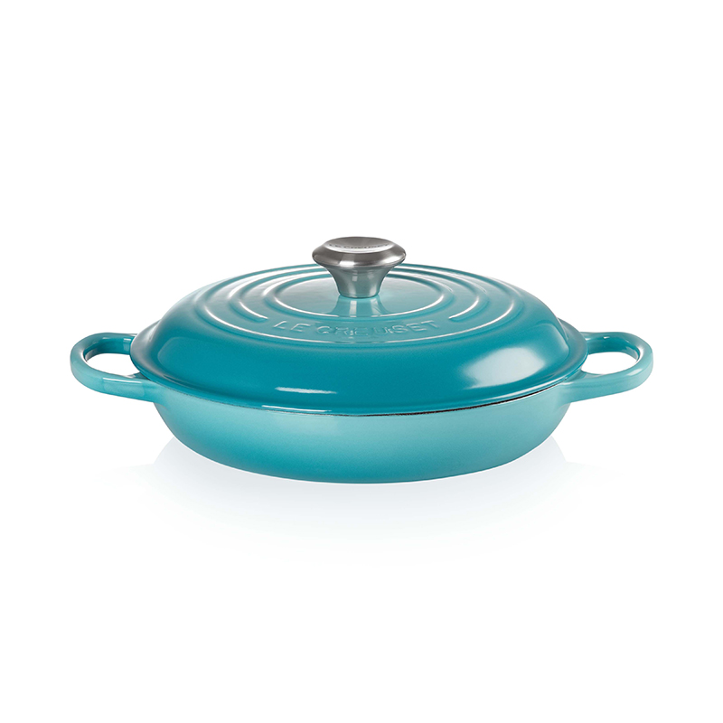 Signature Cast Iron Shallow casserole, 26cm - 2 litre, Teal-3