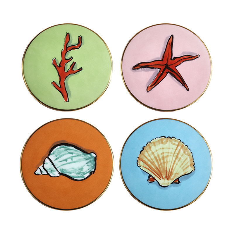 Il Viaggio Di Nettuno Set of 4 Coasters, D10cm, Multi-0