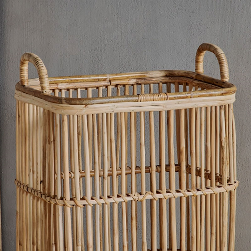 Rammi Rattan Tall Laundry Basket, Natural-2