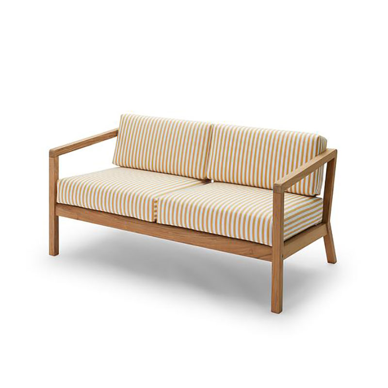 Virkelyst Outdoor 2 Seater Sofa, Golden Yellow Stripe-0