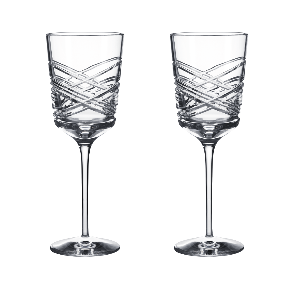 Aran Set of 2 White Wine Glasses, 300ml, Clear-0