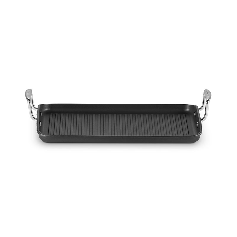 Toughened Non-Stick Ribbed rectangular grill pan, 35cm-1