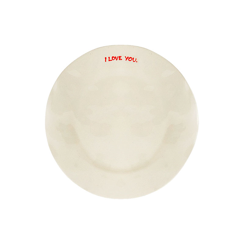 I Love You Breakfast Plate, D22cm, Red-1