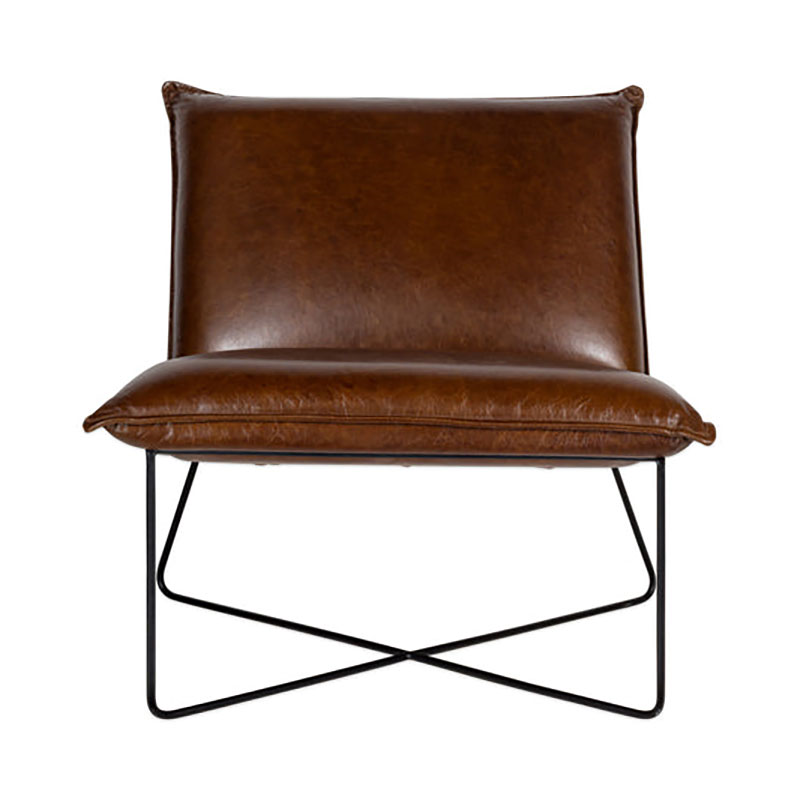 Kavshi Oversized Leather Lounger, Chocolate Brown-6