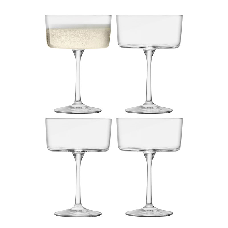 Gio Set of 4 Champagne/Cocktail Glasses, 230ml, Clear-0