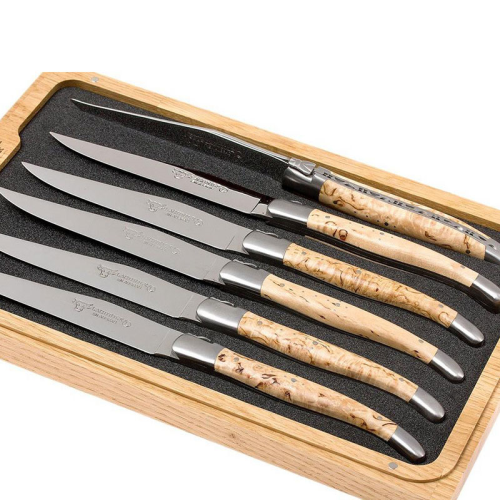 Steak Knives, Birchwood Handles, Set of 6-1