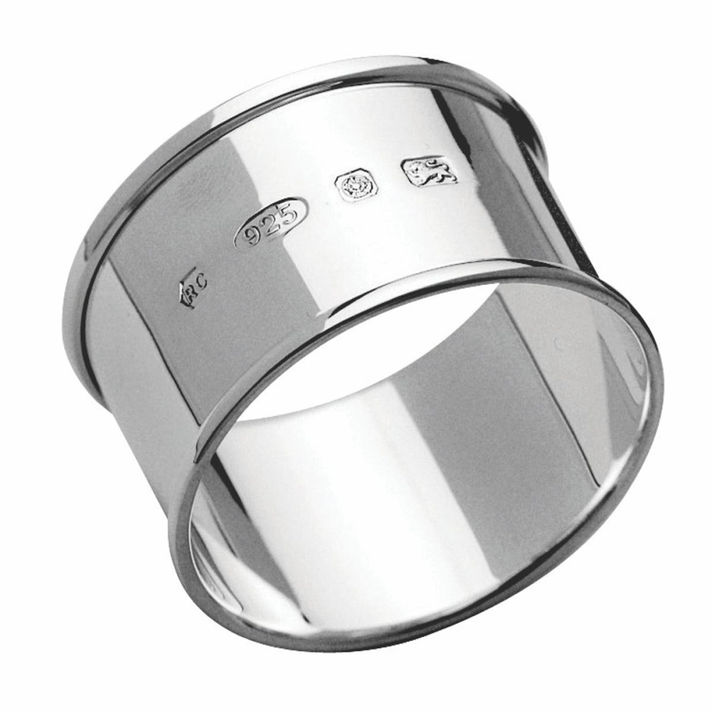 Plain Round Napkin ring, Sterling Silver-0