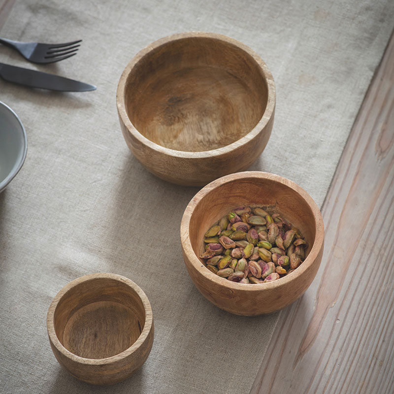 Midford Set of 3 Bowls, Mango Wood-0