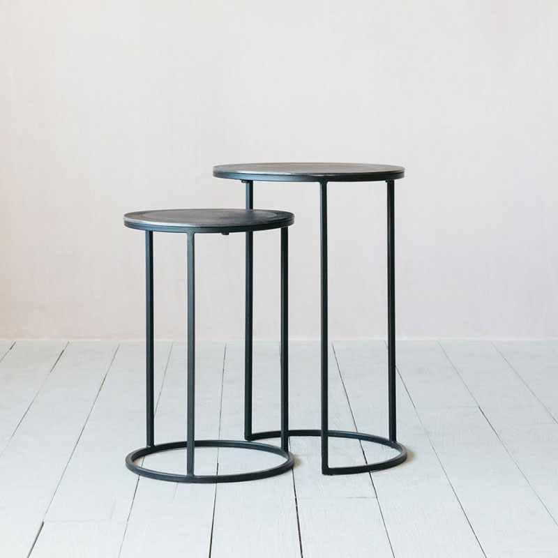 Skylar Set of 2 Side Tables, Black-1