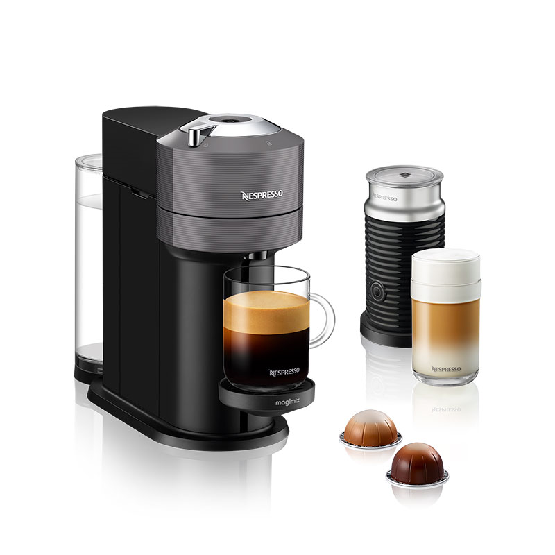 11711 Nespresso Vertuo Next & Milk Coffee Machine, Dark Grey-0