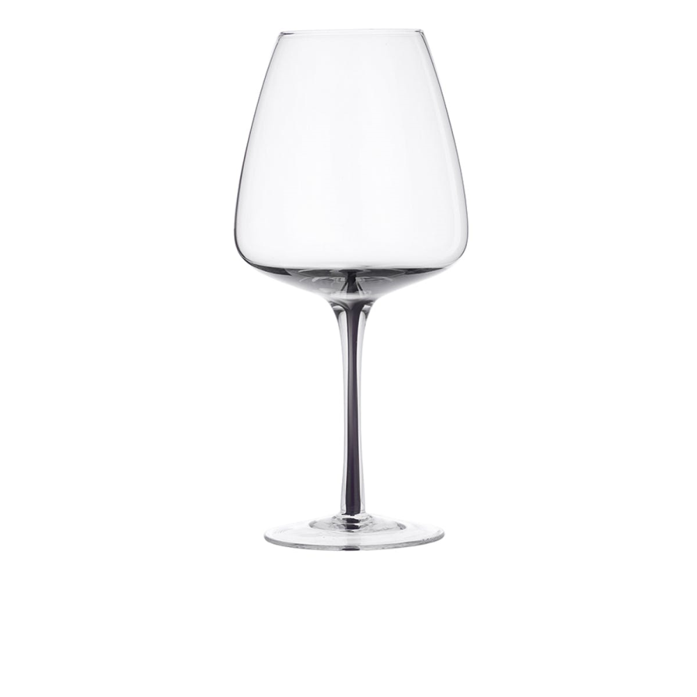 Mouth Blown Red Wine Glass, H22.5cm, Smoke-0