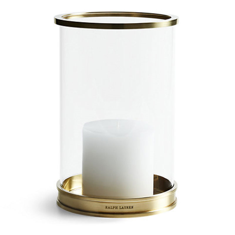 Modern Mini hurricane glass, D13 x H20cm, Brass-0