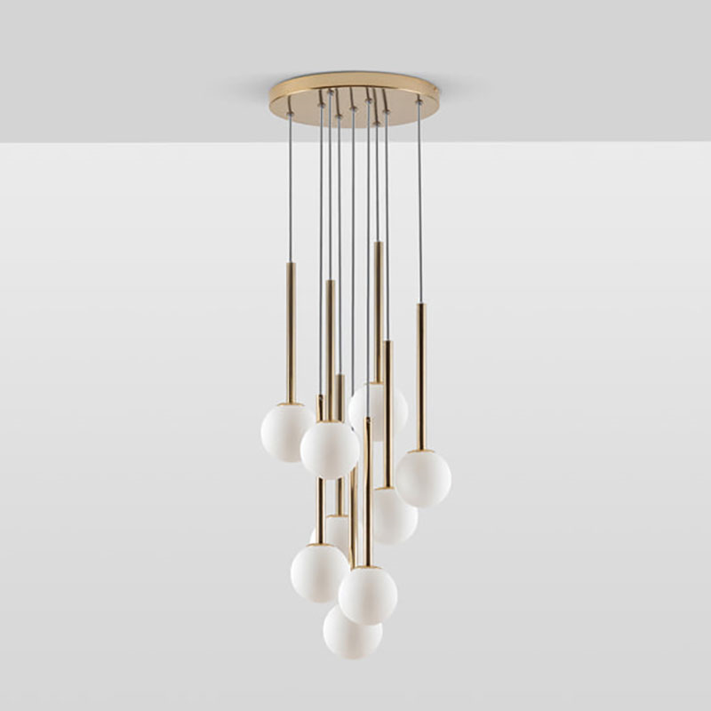 Globe Cluster Pendant Light, H99cm, Brass-1