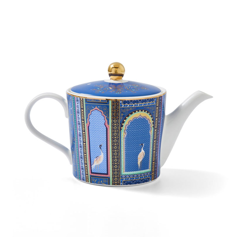 India Teapot, 340ml, Indigo-0