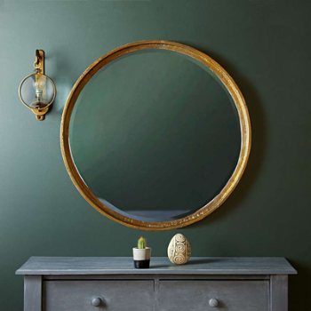 Mirror, Feathers, Antiqued Gold, 80cm-0