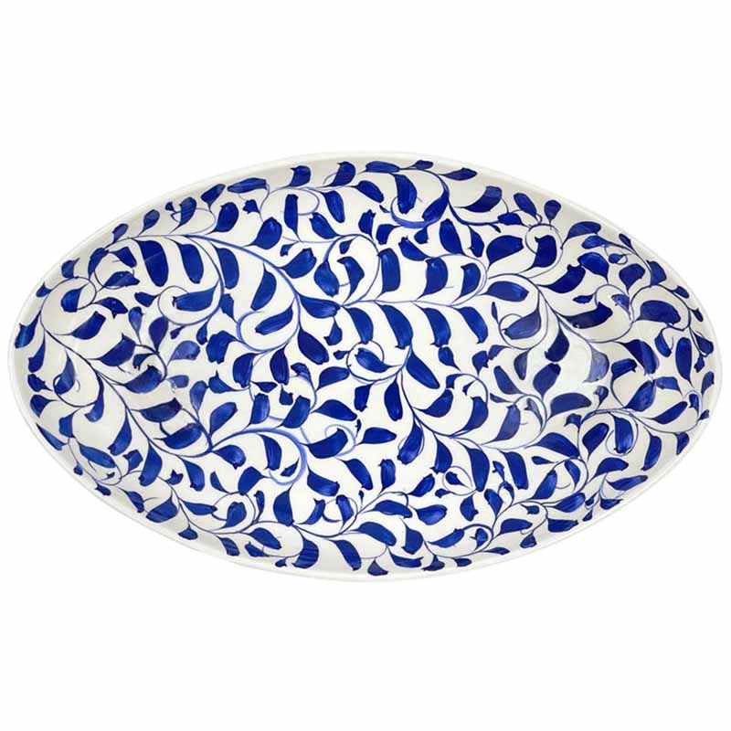 Scroll Platter, W25 x L40cm, Navy-1