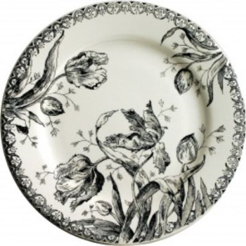 Gien- Tulipes Noires, Dessert Plate, Set of 4-0