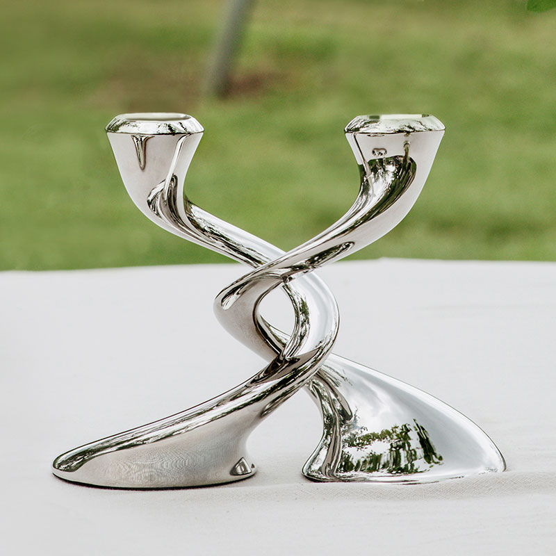 Windrush Candelabra, H19 x W26.5cm, Stainless Steel-2