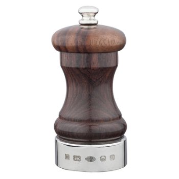 Rosewood & Sterling Silver Salt Mill, 4"-0