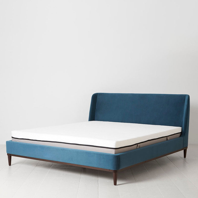 Bed 02 Velvet Super King Size Frame, Teal-0