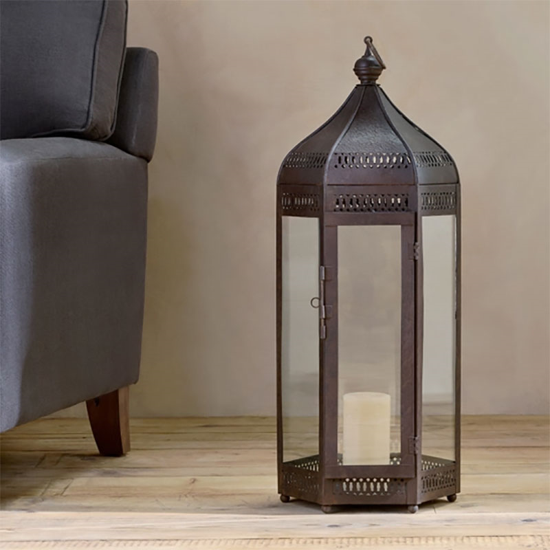 Shalena Lantern, H74cm, Rust-1