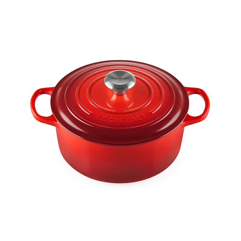 Signature Cast Iron Round casserole, 26cm - 5.3 litre, Cerise-0