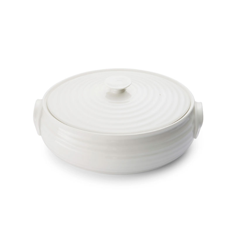 Ceramics Small oval casserole, 1.75 litre, White-1